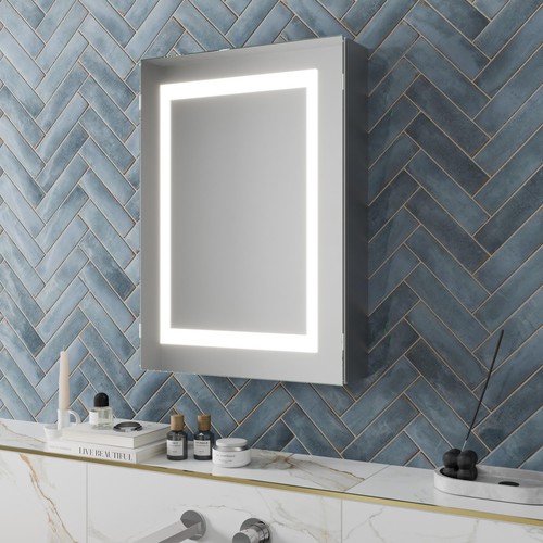 Led aluminium mirror cabinet - led,