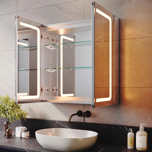 Bathroom led mirror - mirror, cabinet